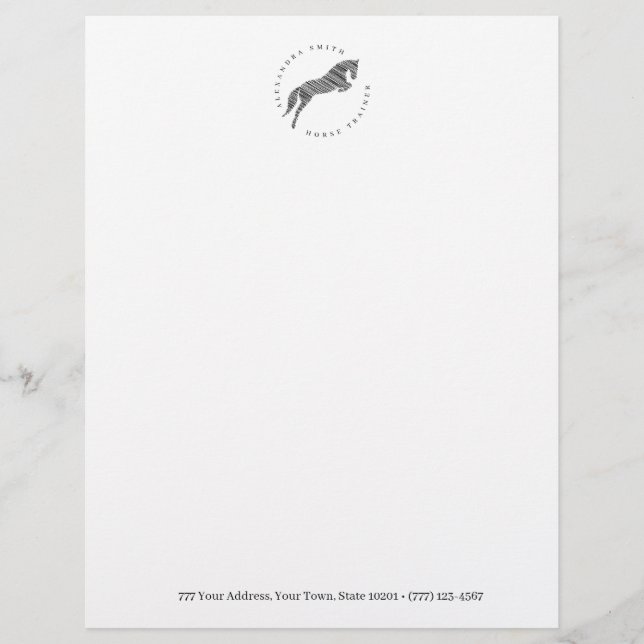 Jumping Horse | Scribble Horse | Horse Trainer Letterhead (Front)