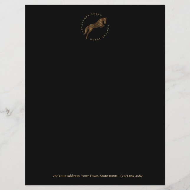 Jumping Horse | Scribble Horse | Horse Trainer Letterhead (Front)