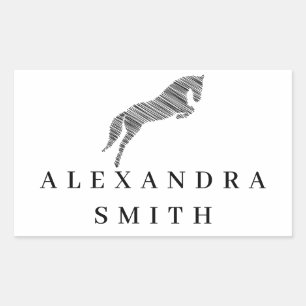 Jumping Horse Scribble Horse Horse Trainer Rectangular Sticker