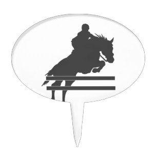 Jumping horse silhouette - Choose background color Cake Topper