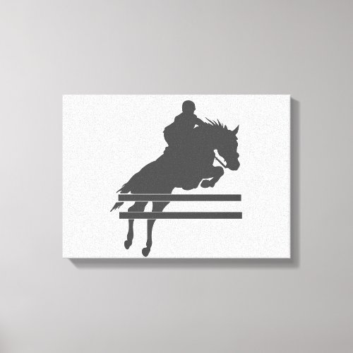 Jumping horse silhouette _ Choose background color Canvas Print