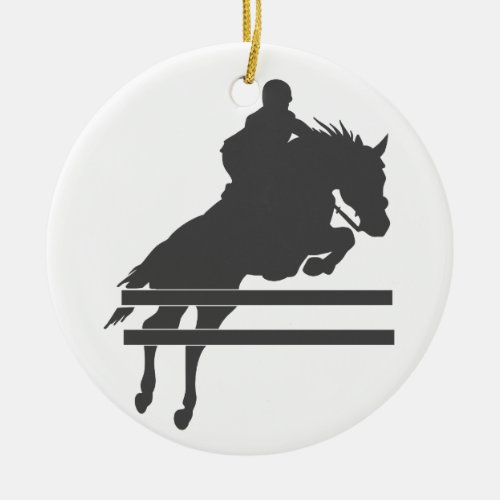 Jumping horse silhouette _ Choose background color Ceramic Ornament