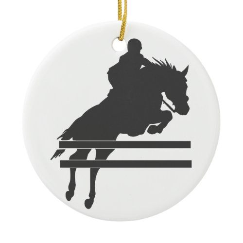 Jumping horse silhouette - Choose background color Ceramic Ornament