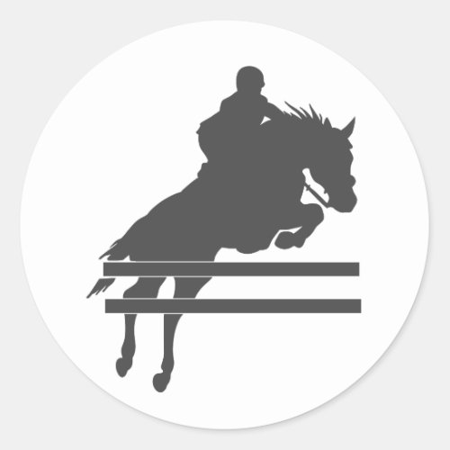 Jumping horse silhouette _ Choose background color Classic Round Sticker