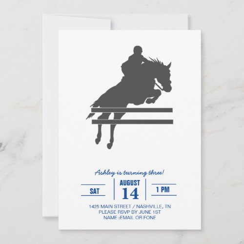 Jumping horse silhouette _ Choose background color Invitation