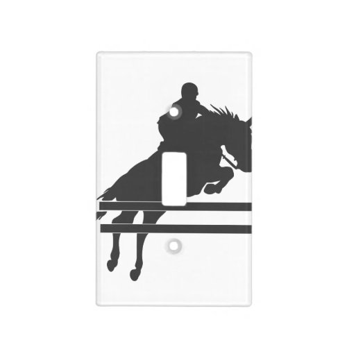 Jumping horse silhouette _ Choose background color Light Switch Cover