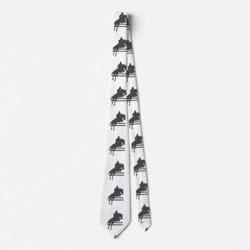 Jumping horse silhouette _ Choose background color Neck Tie
