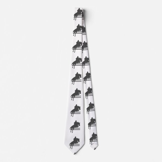 Jumping horse silhouette - Choose background color Neck Tie (Front)