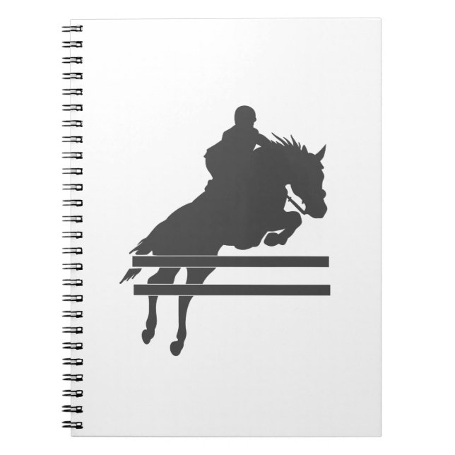 Jumping horse silhouette - Choose background color Notebook (Front)