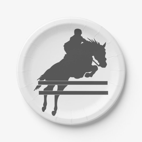 Jumping horse silhouette _ Choose background color Paper Plates