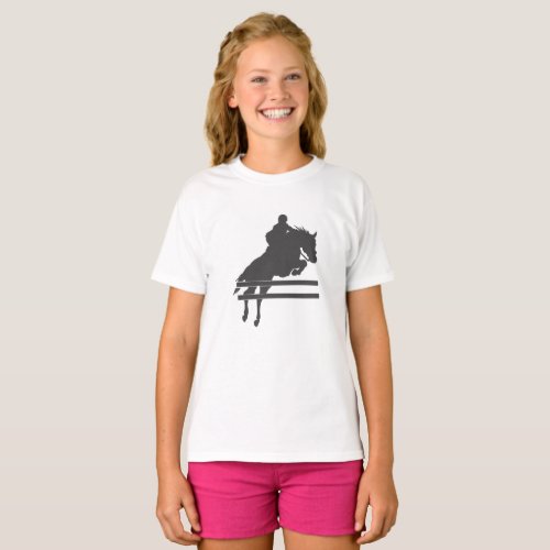 Jumping horse silhouette _ Choose background color T_Shirt