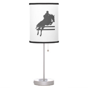 Jumping horse silhouette - Choose background color Table Lamp
