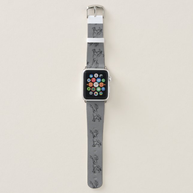 Jumping Horse Sketch equestrian Apple Watch Band (Front)
