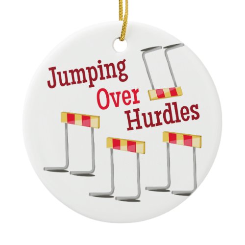 Jumping Hurdles Ceramic Ornament