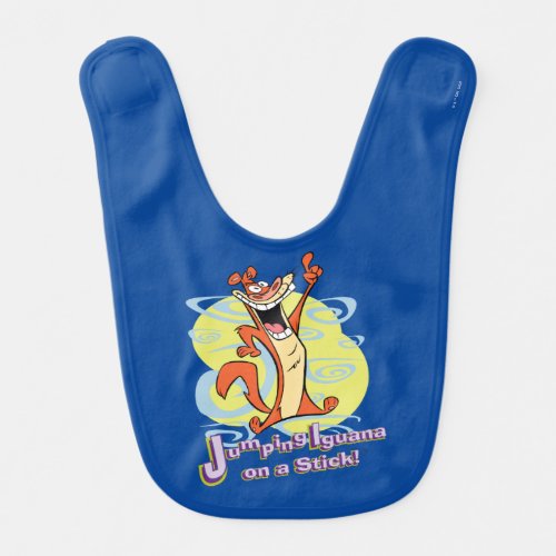 Jumping Igauna on a Stick Baby Bib