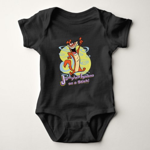 Jumping Igauna on a Stick Baby Bodysuit