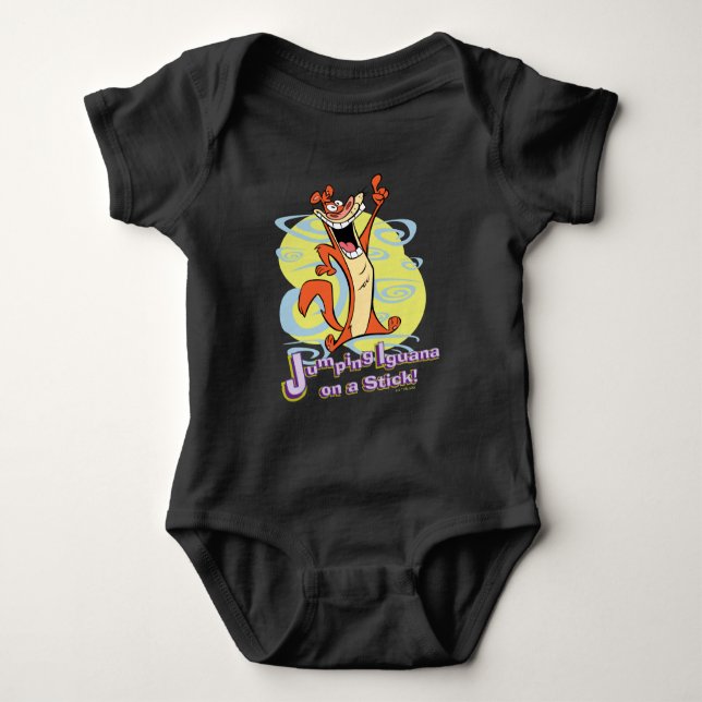 Jumping Igauna on a Stick!™ Baby Bodysuit (Front)
