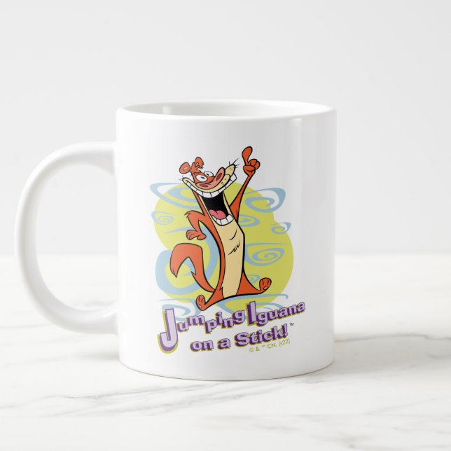 Jumping Igauna on a Stick!™ Giant Coffee Mug (Left)