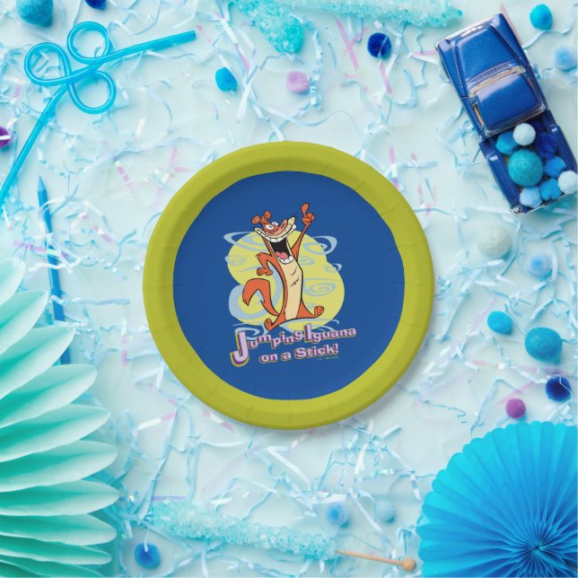 Jumping Igauna on a Stick!™ Paper Plates (Party)