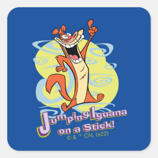 Jumping Igauna on a Stick!™ Square Sticker