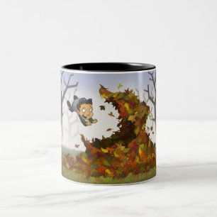 “Jumping into Leaves” Mug