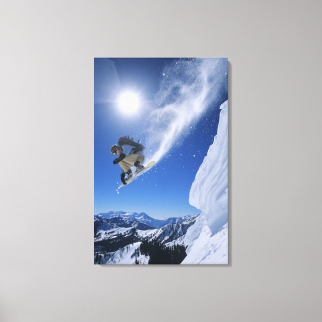 Jumping into Snake Creek Canyon from Clayton 3 Canvas Print (Front)