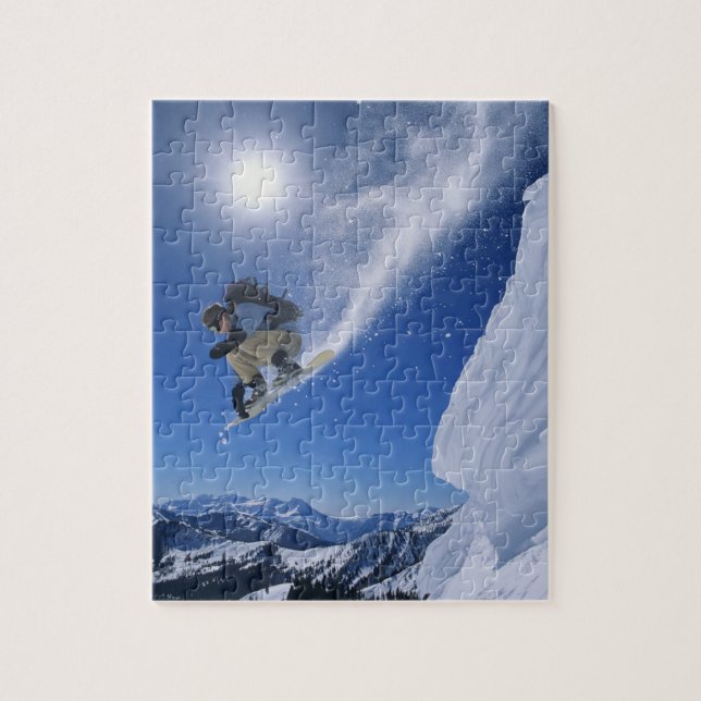 Jumping into Snake Creek Canyon from Clayton 3 Jigsaw Puzzle (Vertical)