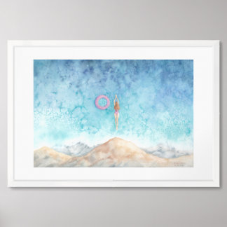 Jumping Into The Sea From A Cliff Framed Art
