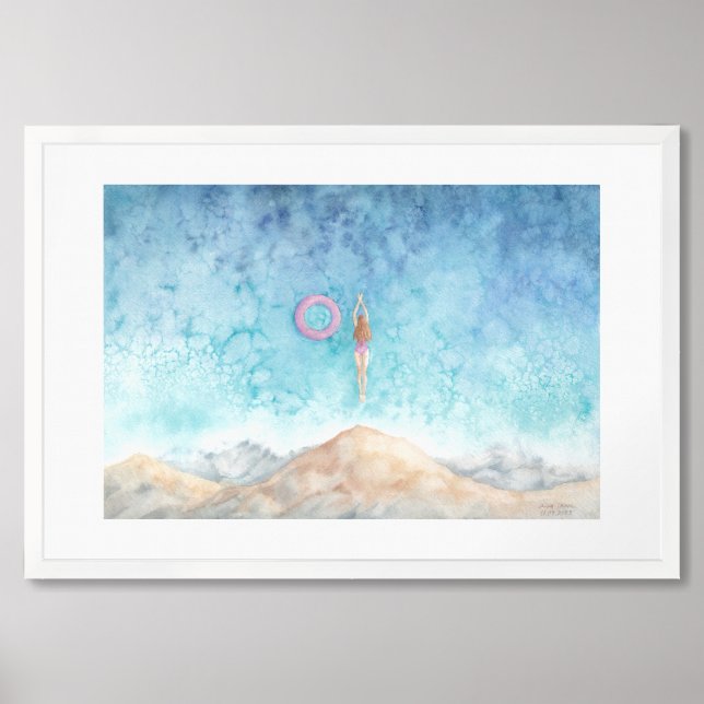 Jumping Into The Sea From A Cliff Framed Art (Framed Front)