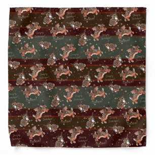 Jumping Jackalope Christmas Bandana