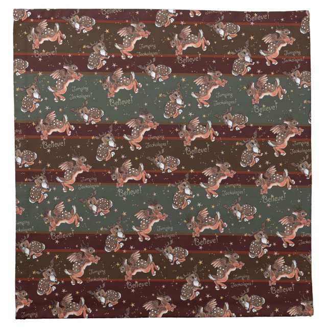 Jumping Jackalope Cloth Napkin (Front)