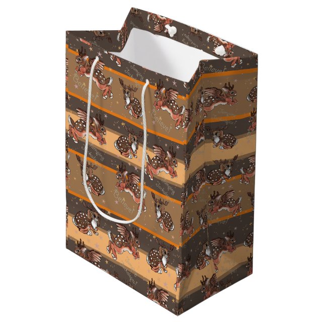 Jumping Jackalope  Medium Gift Bag (Front Angled)
