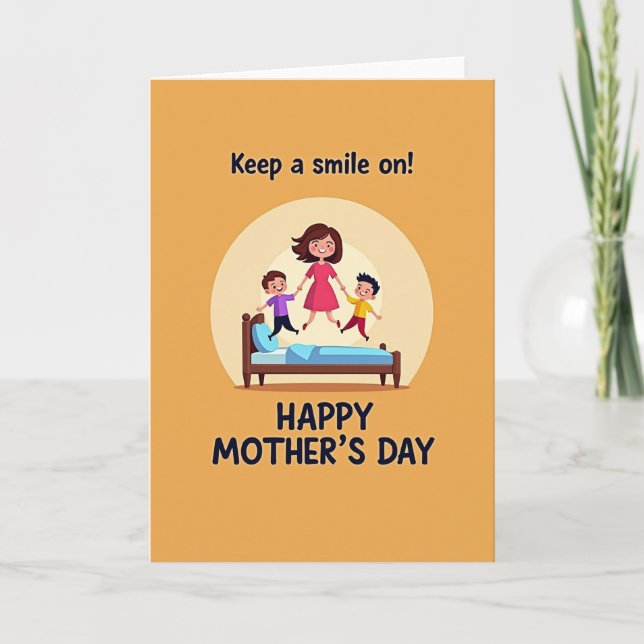 Jumping Joyful Mothers Day Card (Front)