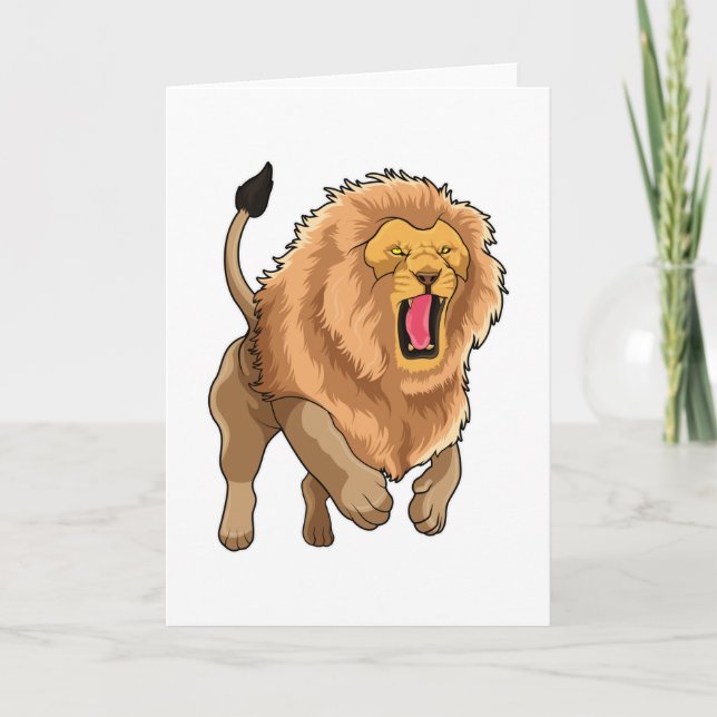 Jumping Lion Card (Front)