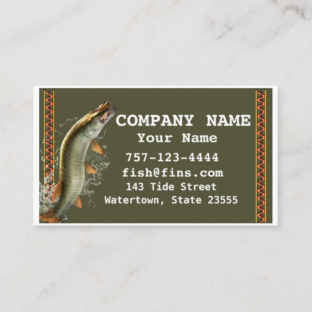 Jumping Muskie Business Card (Front)