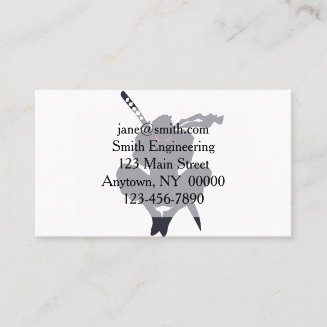 Jumping Ninja silhouette - Choose background color Business Card (Front)