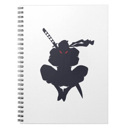 Jumping Ninja silhouette _ Choose background color Notebook