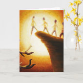 Jumping off the cliff greeting card (Yellow Flower)