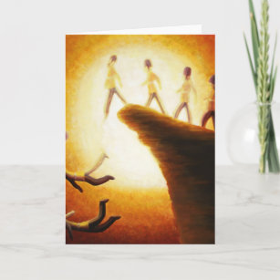 Jumping off the cliff greeting card