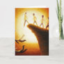 Jumping off the cliff greeting card