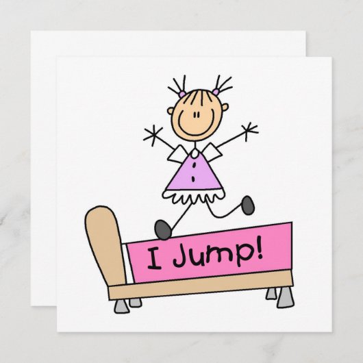 Jumping on the Bed Stick Figure Girl (Front/Back)