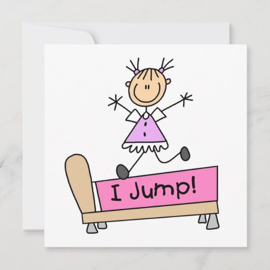 Jumping on the Bed Stick Figure Girl (Front)