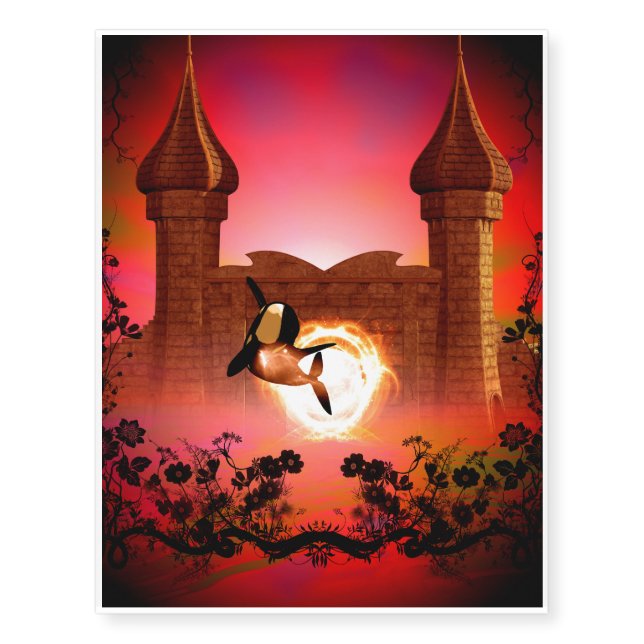 Jumping orca temporary tattoos (Front)