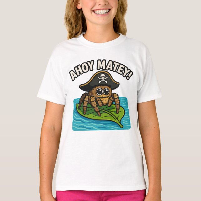 Jumping Pirate Spider Adventure Captain Webbeard T-Shirt (Front)