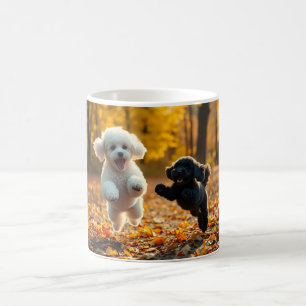 Jumping Poodle Puppies Coffee Mug