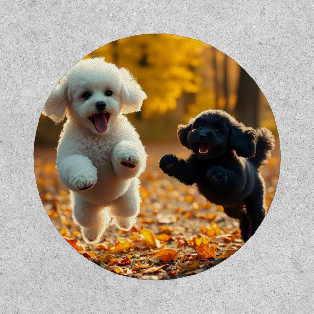 Jumping Poodle Puppies Patch (Front)