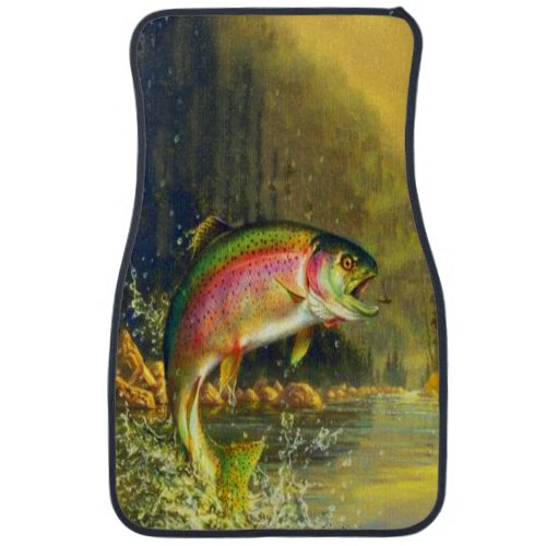 Jumping Rainbow Trout Car Mat