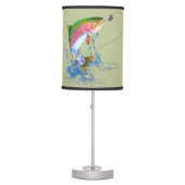 Jumping Rainbow Trout Fly Fishing Table Lamp (Front)