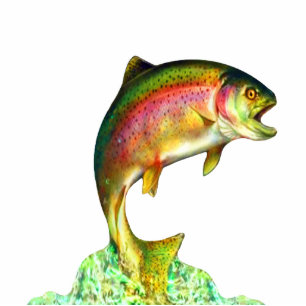 Jumping Rainbow Trout Sculpture