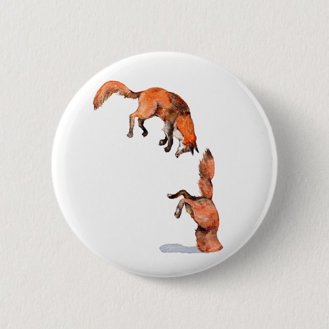 Jumping Red Fox Button (Front)